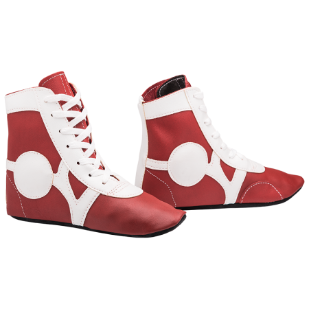 Купить Обувь для самбо SM-0102, кожа, красный Rusco в Ачинске 