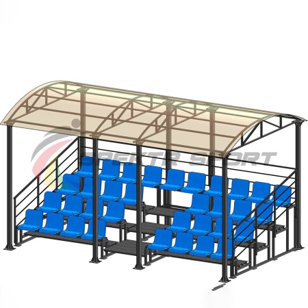 Купить Трибуна для зрителей 4 ряда на 34 места с навесом и перилами в Ачинске 