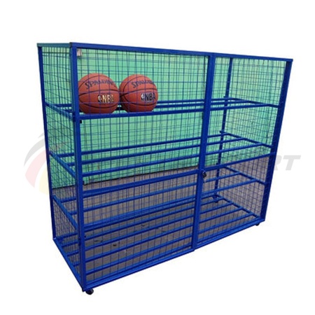Купить Стеллаж для хранения мячей и инвентаря передвижной металлический (сетка) Цельносварной в Ачинске 