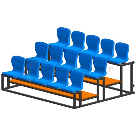 Купить Трибуна мобильная 3 ряда сиденья пластиковые на 15 мест в Ачинске 